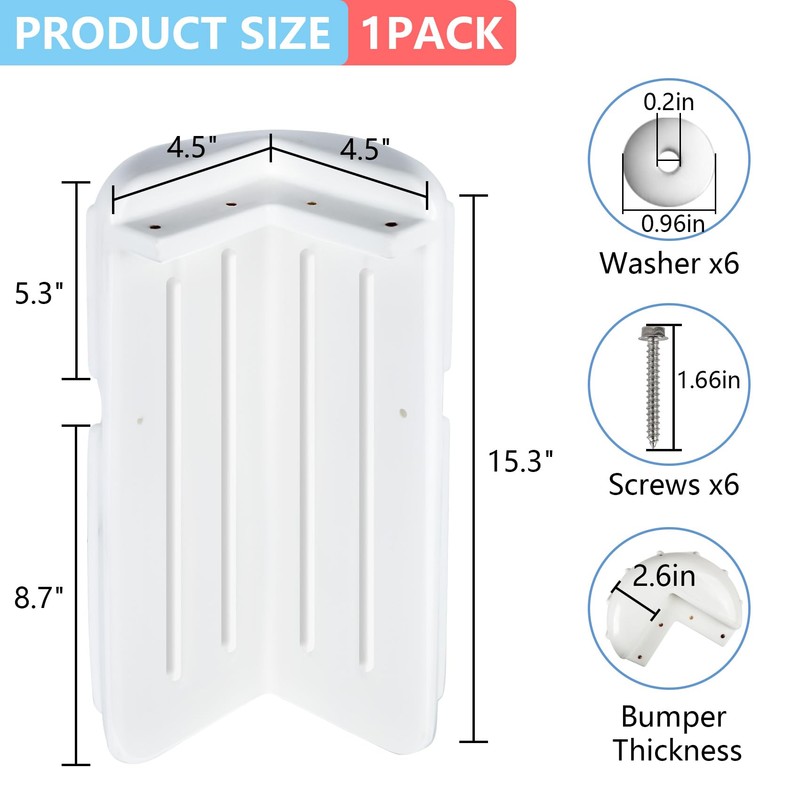 BALAVA Dock Corner Bumper,Dock Fenders Bumper,Marine Dock Bumpers,Inflatable Dock Protection