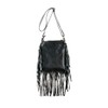 Black Boho Bag | Real Leather | Fringe Purse |