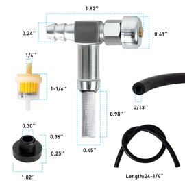 951-0171 Fuel Tank Shut Off Valve with Fuel line & Filter - Replace 751-0171 735-0149 Fuel Gas Tank Rubber Grommet, Compatible with Cole man Crafts man Generator, MTD Lawn Mower, 33/64" Fuel Tank Hole