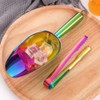 Mingcheng Stainless Steel Ice Scoop and Ice Tongs Small, Round