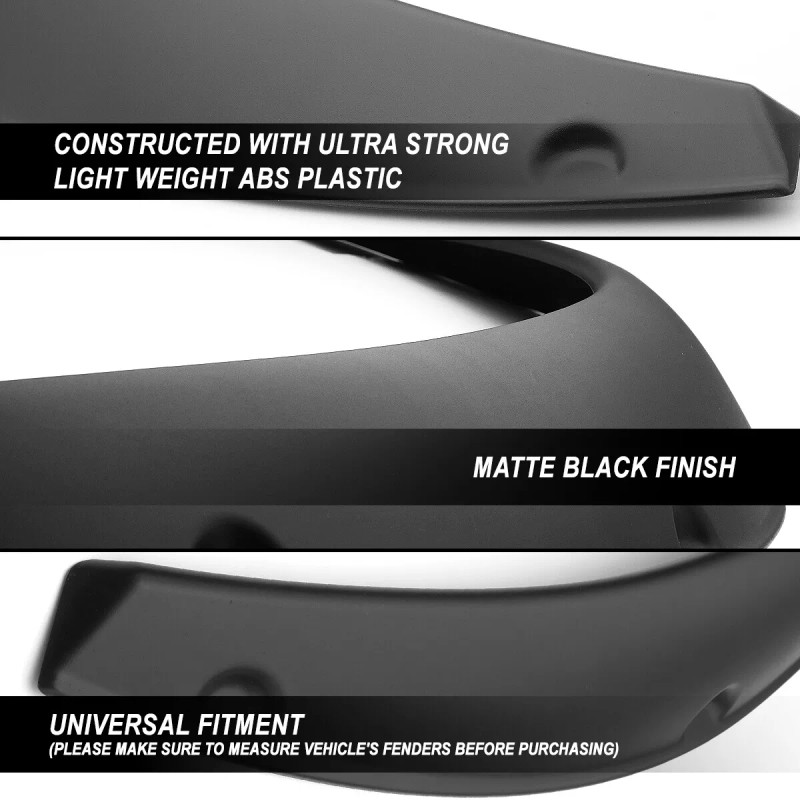 KEEPDSGN Black Fender Flares CONCAVE Widebody Wheel Arches 3.5" For