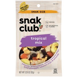 Snak Club Tropical Trail Mix, 3.25oz Bags (Pack of 12)
