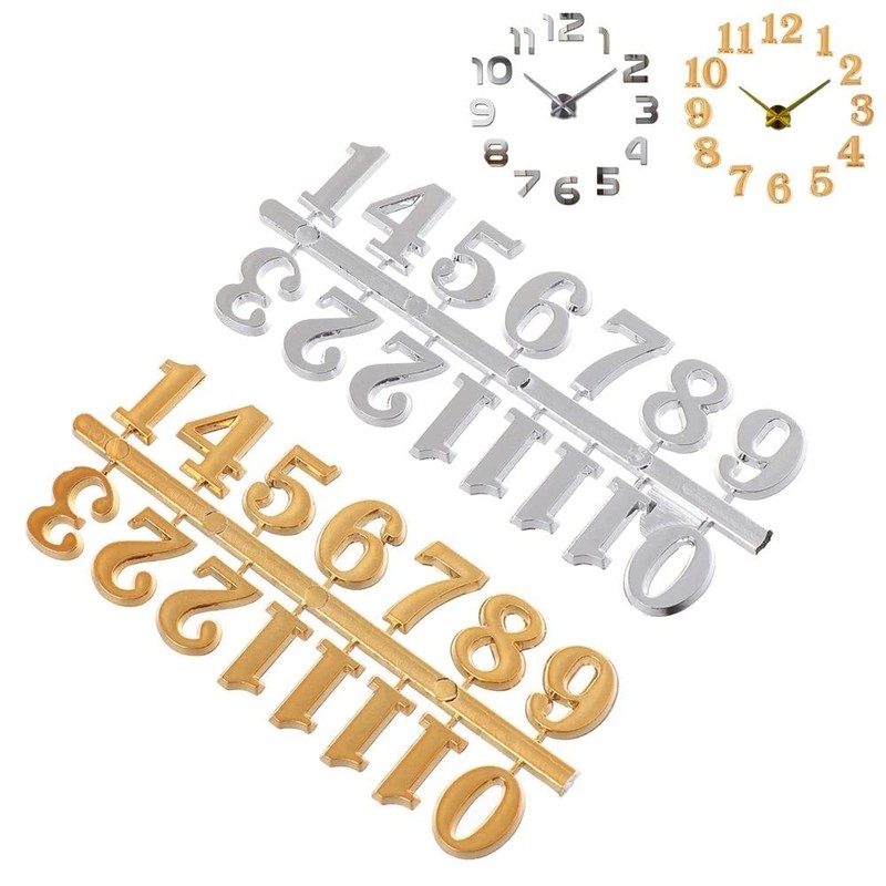 Vctitil 6 Pieces Clock Numerals Kit,Arabic Number and Roman Number