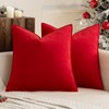 MIULEE Pack of 2 Christmas Bright Red Decorative Velvet Throw