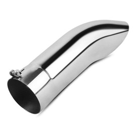 YITAMOTOR Turn Down Exhaust Tip 4 Inch Inlet, 4" Outlet Polished Stainless Steel Professional Exhaust Tip Fits 4" Outside Diameter Tailpipe, 15" Overall Length, Turndown Design, Bolt On, Silver