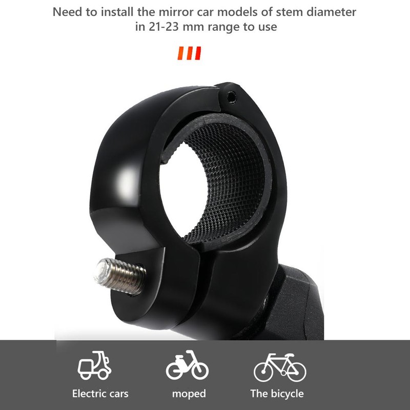Bike Mirror Handlebar Mount Riding Rearview Mirror Adjustable Rotatable Safety