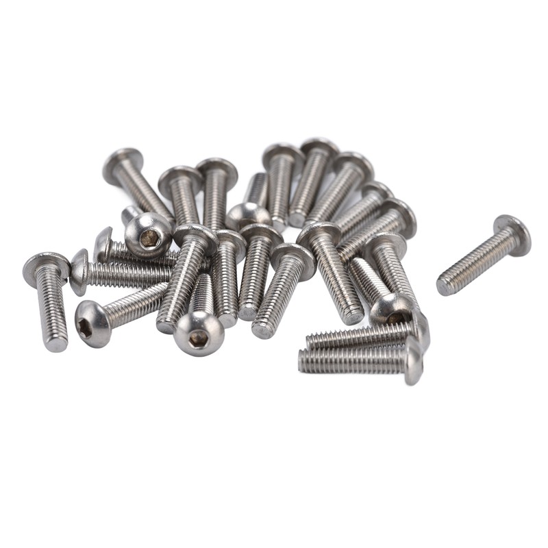 100Pcs Button Head Socket Caps Screws M4 Galvanized Steel for