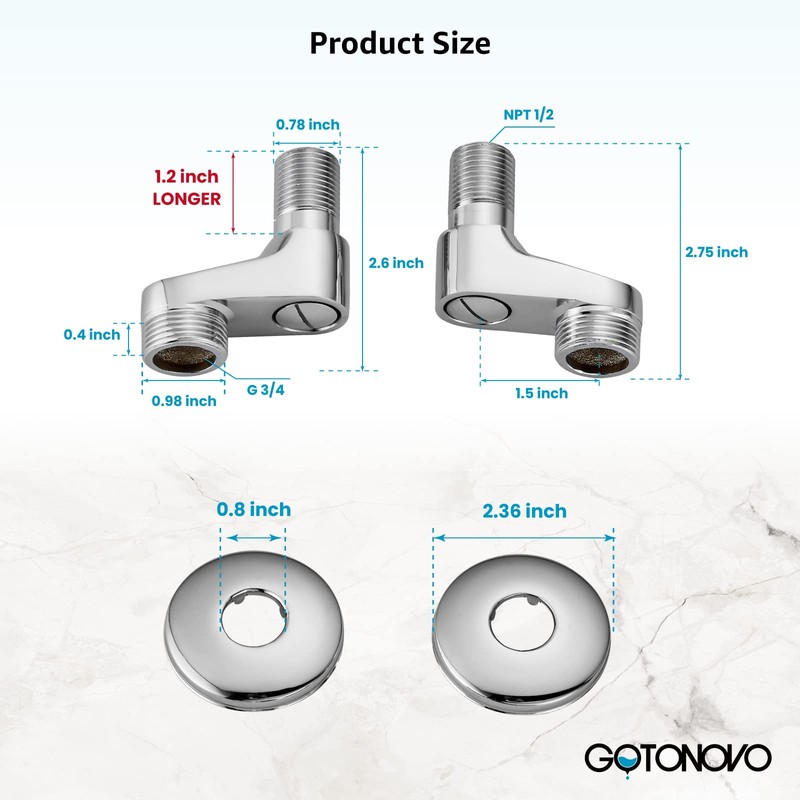 gotonovo Clawfoot Tub Adapter 3-3/8 Inch Adjustable Swing Arms for