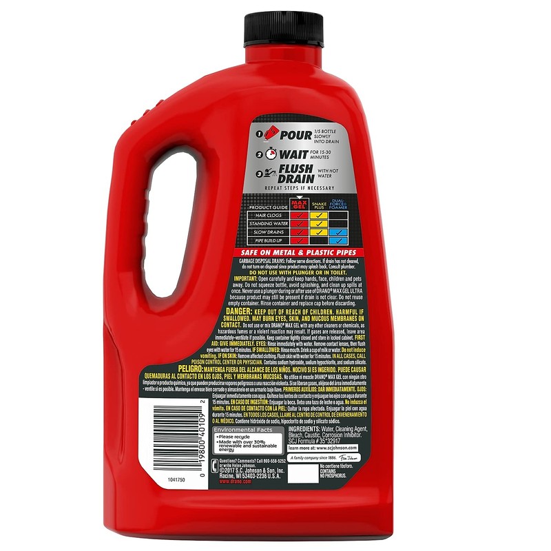 Drano 322845 Drano Max Gel Drain Cleaner 80 Fl. Oz.
