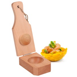 Wooden Tostonera Toston Maker for Stuffing Tostones Tostonera Plantain Solid Wood Masher Plantain Press Smasher 2" Cup Deep plantain baskets Maker