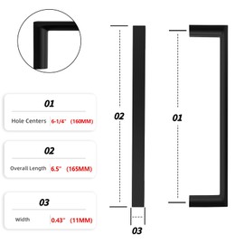 GIYURO 10 Pack 6-1/4 Inch(160mm) Cabinet Pulls Matte Black Kitchen Cabinet Handles Zinc Alloy Drawer Pulls Solid Cabinet Hardware