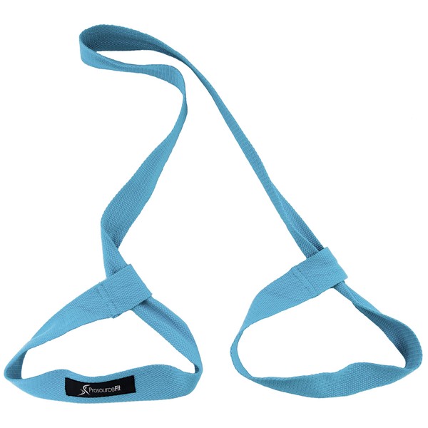 ProsourceFit Yoga Mat Carrying Sling, Easy Adjustable Carry Strap 152cm Long Cotton (Aqua)