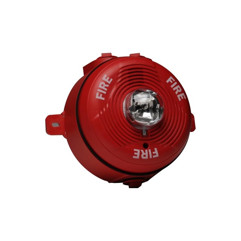 System Sensor PC2RK Ceiling-Mount Outdoor Horn Strobe W/Backbox, 12/24V, Red