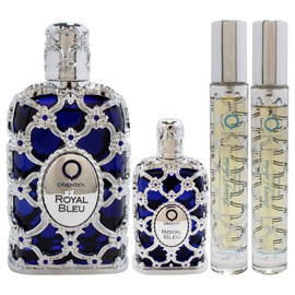 Orientica Orientica Royal Bleu for Unisex - 4 Pc Gift Set 2.7oz EDP Spray, 2 x 10ml EDP Spray, 7.5ml Splash