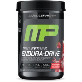 MusclePharm Pro Series ENDURA-DRIVE Pro-Grade Amino Acids Complex with Nootropics | Stim Free Intra Workout & Pre Workout Powder for Endurance & Recovery | Strawberry Watermelon, 1.6 lbs. 30 Servings