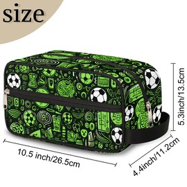 PATTERNFUL Sport Soccer Ball Travel Toiletry Bag for Kids, Waterproof Hanging Wash Bag Gym Shower Kit for Boys Girls Makeup Bag for Toiletries Accessories