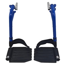 Wheelchair Footrest, Wheelchair Replacement Part with Heel Ring for Standard Wheelchairs(Blue)