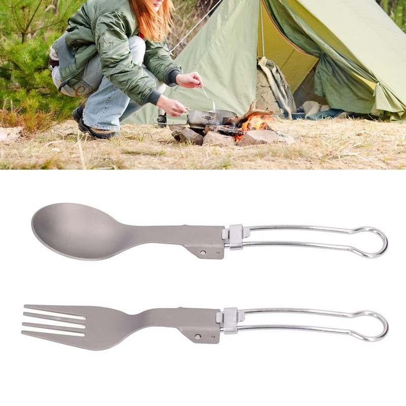 Camping Cutlery Set Camping Foldable Spoon Fork Portable Travel Tableware