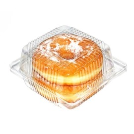 Leoyoubei Hinged Plastic Clear Food Container with Lids,Square Clamshell Food Containers,To Go,Salad,Fruit burgers,sandwich, cookies Take-out container Takeout Tray (100, Square 4x4inch)