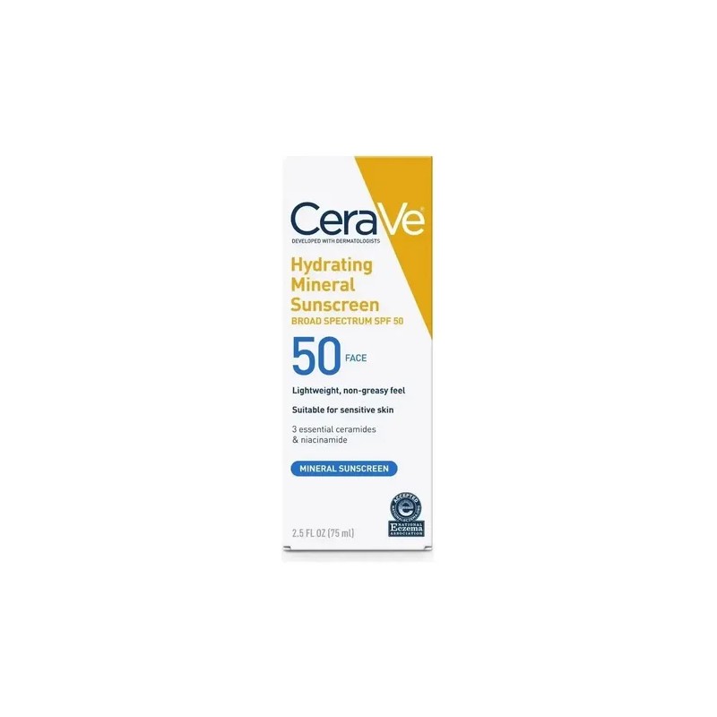 Cerave Hydrating Face Sunscreen Spf 50, Mineral Ligero