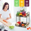 Modesign 2-Tier Fruit Basket for Kitchen, Wooden Fruit Holder for
