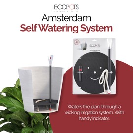 Ecopots Amsterdam Round Indoor Plant Self Watering System for 12" Amsterdam Planter