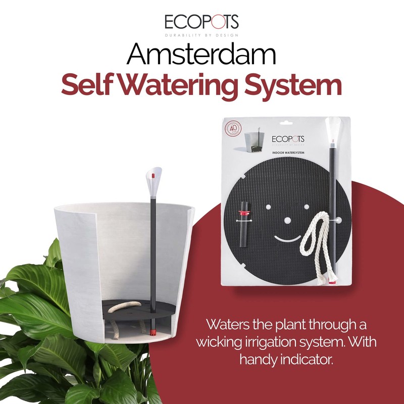 Ecopots Amsterdam Round Indoor Plant Self Watering System for 12"