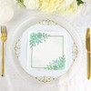 Tableclothsfactory 20 Pack | White and Green Floral Design Dinner
