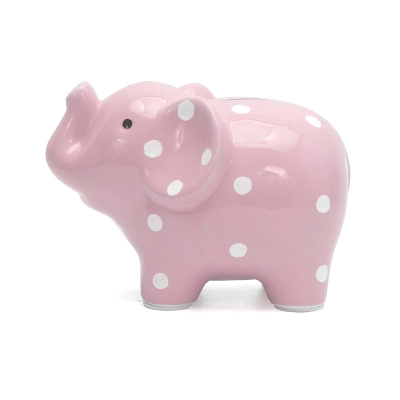 Child to Cherish Ceramic Polka Dot Elephant Piggy Bank for