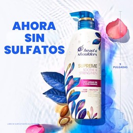 Head & Shoulders Supreme, Champú y acondicionador para el cuidado del cuero cabelludo seco y la caspa, con aceite de argán y esencia de rosa, calma y 