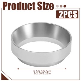 JAWUZ Pack of 2 Coffee Dosing Ring 51 mm, Magnetic Dosing Funnel, Aluminium Espresso Funnel, Coffee Dosing Ring for Filling Funnel, Brewing Bowl, Portafilter Accessories, Coffee Powder Exact Filling