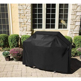 UCARE Grill Cover Waterproof Grill Gas Grill Cover Large 210D Outdoor Gas Charcoal Grill Gill Protector Cover by Weber Brinkmann Char Broil Black (XL 170 x 61 x 117 cm)