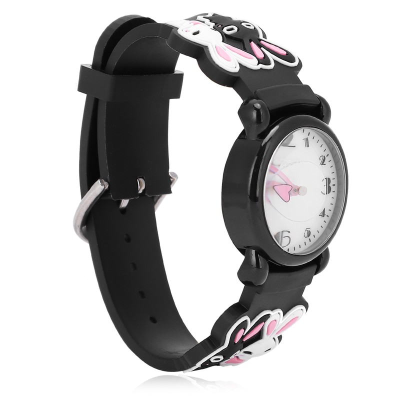 Quartz Watch Rabbit Cartoon 3ATM Waterproof Silicone Strap Lovely for