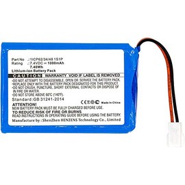 Synergy Digital Credit Card Reader Battery, Compatible with CTMS 1ICP62/34/48 1S1P Credit Card Reader Battery (7.4V, Li-ion, 1000mAh)