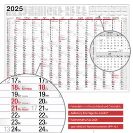 DDS Calendar 2022 Wall Calendar Poster Calendar Large XXL Wall Planner 100 cm x 70 cm. / 39.37 x 27.55 inches. Larger than A1 Year Planner Delivered Folded / Rolled Up Wall Holiday Planner with Preview for 2023 (2 pieces).