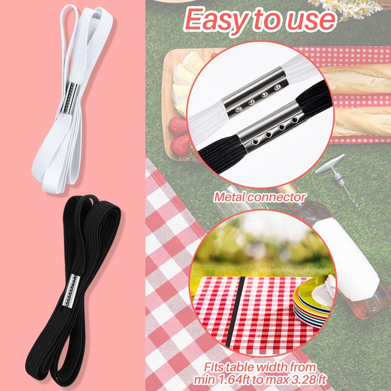 Riakrum Table Bungees Tablecloth Strap Band Tablecloth Bungee Cord to