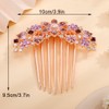 Missgrace Boho Shiny Flower Floral Hair Combs Blue Pink Purple
