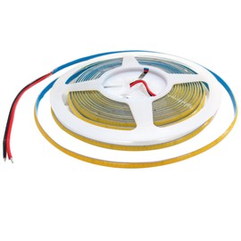 Tesfish LED Strip Light 12 V, 5 mm Wide Ultra Thin LED Strip COB Warm White 3000 K 5 Metres 384 LEDs/M Total 1920 LEDs Neon Light Flexible LED Light Strip for Party, Counter, Shelf, Home Decor