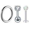 Mabohity 8 mm Nose Piercing 16G Stainless Steel Sleeper Septum
