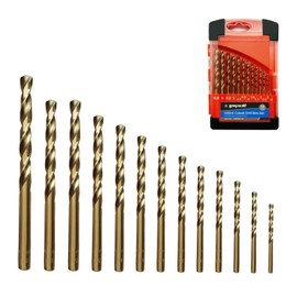 Greywolf Cobalt Drill Bit Set, M35 HSS Metal Drill Bit Set, 135° for Hardened Metal, Stainless Steel, Cast Iron, Wood and Plastic, with Indexed Storage Box (Diameter 1.5-6.5 mm), 13-Piece