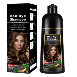 lymznus Champú Tinte Instantáneo Castaño Claro 3 En 1, Champú Colorante De Café Herbal Para Hombres Y Mujeres, Tinte Castaño Claro De Larga Duración  