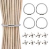 Naapesi Pack of 4 Grey Magnetic Curtain Tiebacks with 4