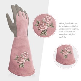 Intra-FIT Rose Gloves, Women's Gardening Gloves, Shrub Gloves Made of Faux Leather with All-Round Protection Against Thorns, Long Work Gloves with Puncture Resistant for Gardening