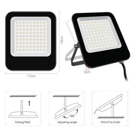 Tayire 50 W LED Outdoor Spotlight, Cool White, 6500 K, LED Floodlight, Super Bright 5000 lm, IP65 Waterproof, Outdoor Security Light for Backyard, Driveway, Garage, Hallway, Garden