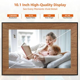 Digital Picture Frame,WiFi frameo Digital Photo Frame with 10.1 Inch 1280x800 IPS Touch Screen,Easy Load from Phone 32GB Digital Frame,Auto Rotating Pohto/Video by Electronic Picture Frame,Best Gift