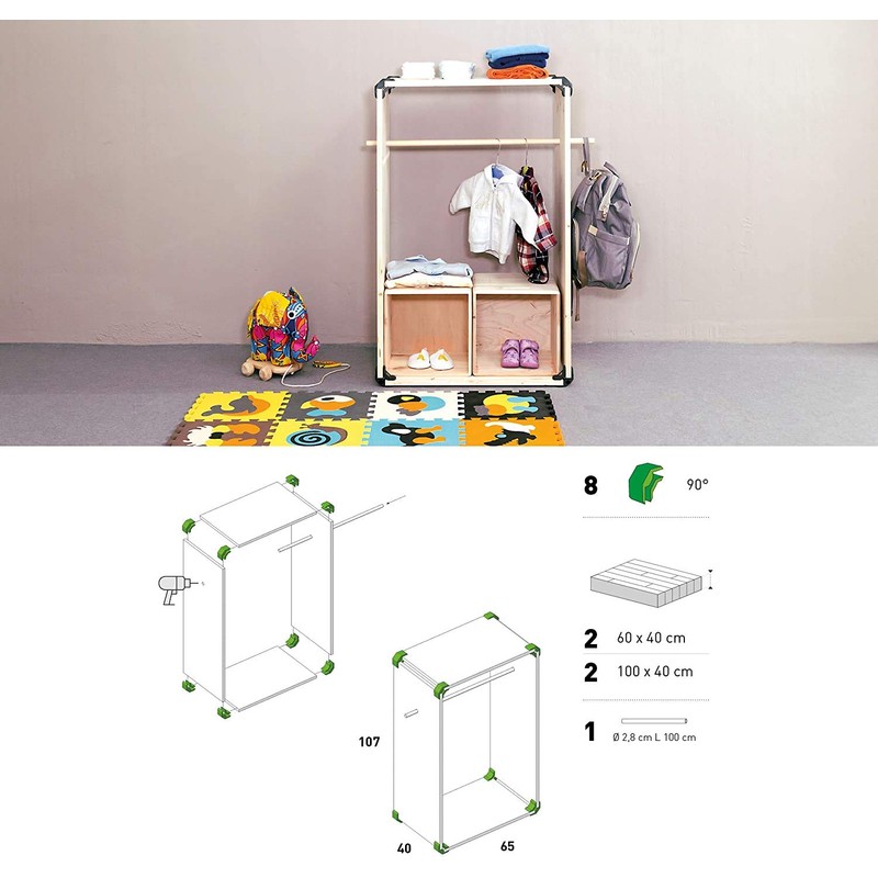 Playwood Connector, 90 Degree, 4 Pack