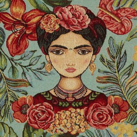 Kt KILOtela - Upholstery Fabric Jacquard Tapestry Chair Cover Cushion Headboard Sofa Bags Wear-Resistant Sewing 100cm Length x 140cm Width Frida Black 1 Meter