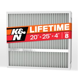 K&N 20X25X4 HVAC Furnace Air Filter, Lasts a Lifetime, Washable, Merv 8, the Last HVAC Filter You Will Ever Buy, Breathe Safely at Home or in the Office, HVC-8-42025
