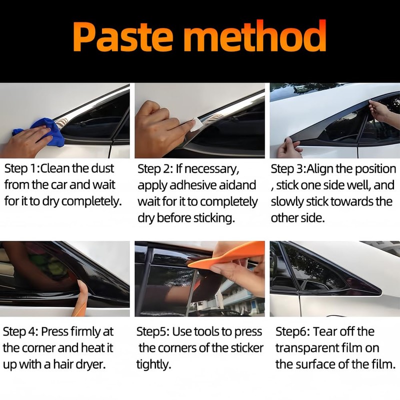 dewoshangmao Window Trim Chrome Delete Blackout Overlay Kit Pre-Cut Vinyl