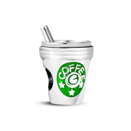 KunBead Jewelry Office Coffee Cup Bead Charms for Snake Chain Bracelets